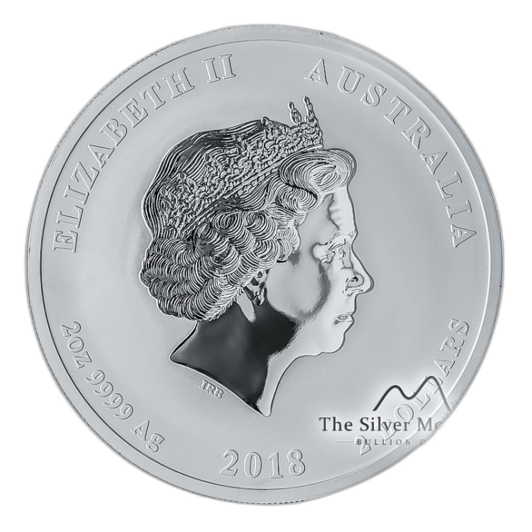 10 oz Lunar Zilveren Munt 2018 perspectief 1