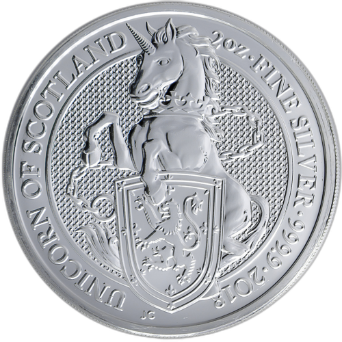 Thumbnail 2 oz Queens Beasts Silver Coin 2018 angle 1