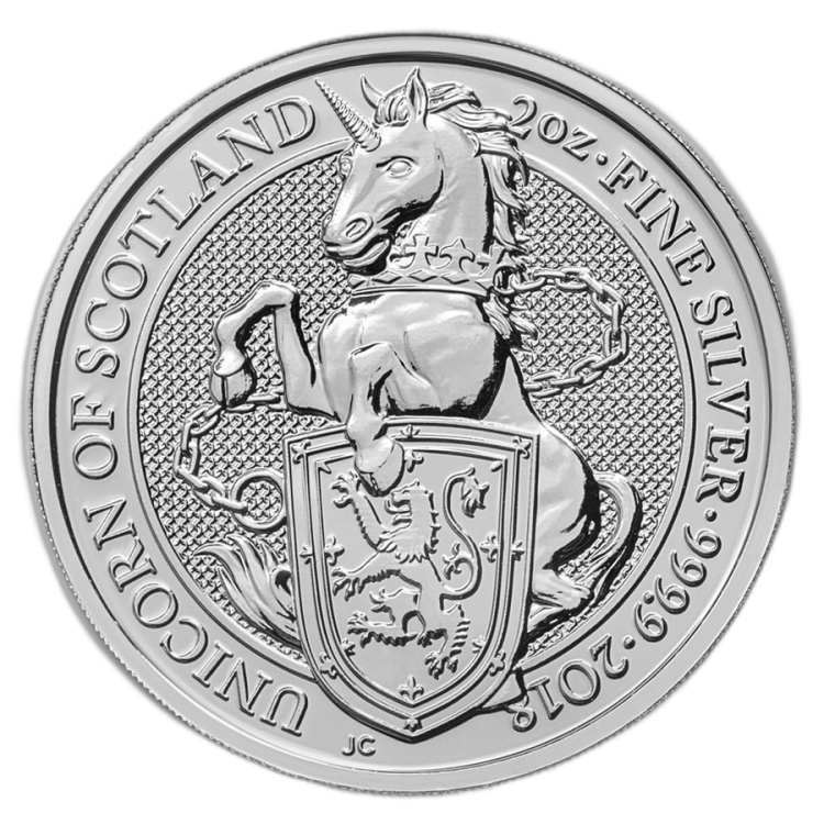 2 oz Queens Beasts Silver Coin 2018 back