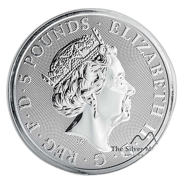 2 oz Queens Beasts Silver Coin 2018 angle 3
