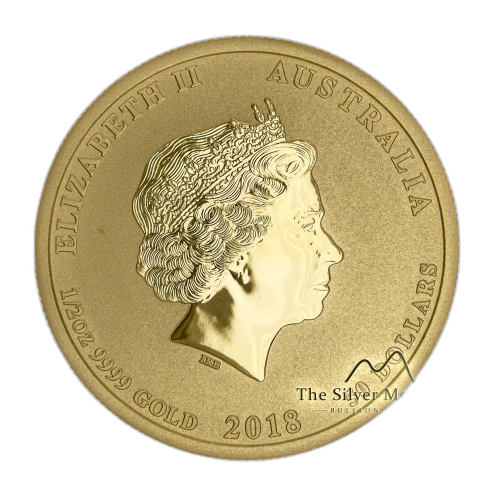 Thumbnail 1/2 oz Lunar Gouden Munt 2018 perspectief 2