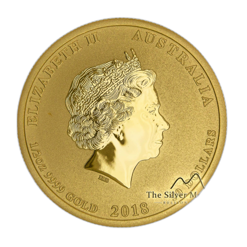 Thumbnail 1/2 oz Lunar Gouden Munt 2018 perspectief 3