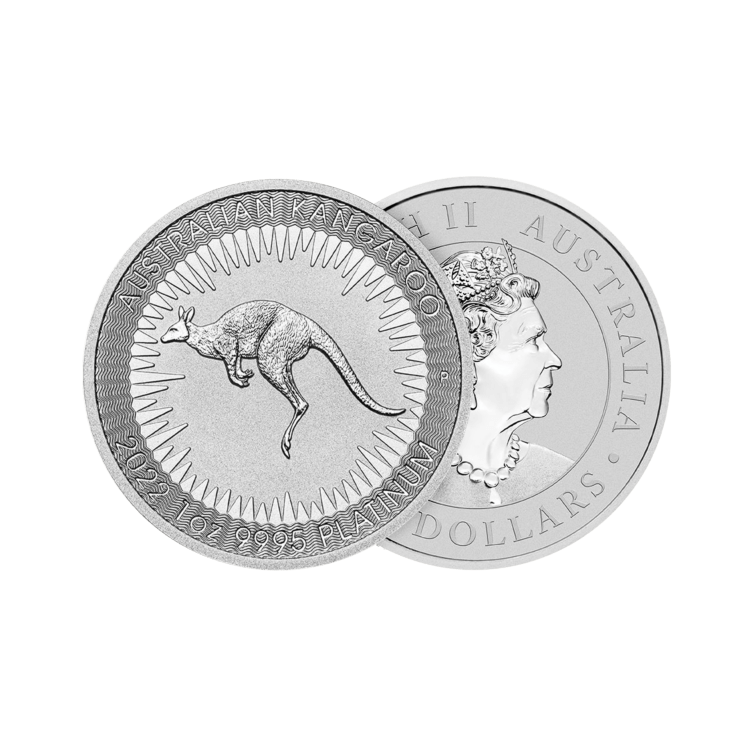 1 troy ounce platinum Kangaroo coin 2022 angle 1