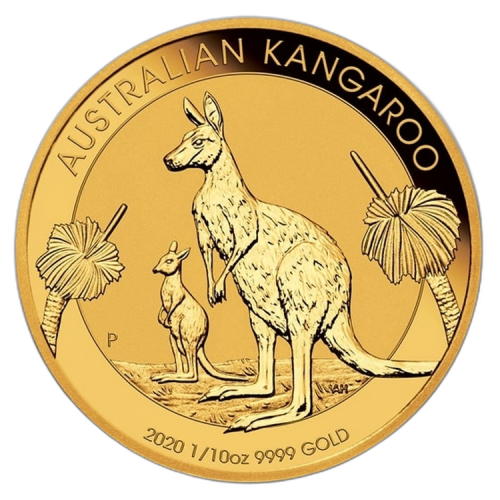 Thumbnail 1/10 oz Kangaroo Gouden Munt 2020 perspectief 1