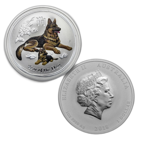 Thumbnail 4 oz Lunar Zilveren Munt 2018 achterkant