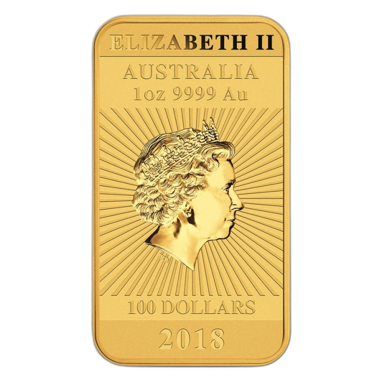 1 oz Perth Mint Goudbaar 2018 achterkant
