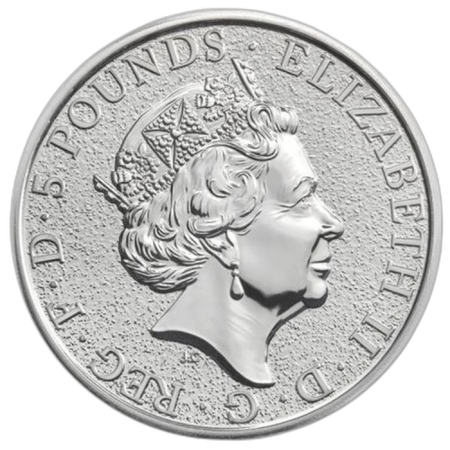 Thumbnail 2 oz Queens Beasts Zilveren Munt 2018 achterkant
