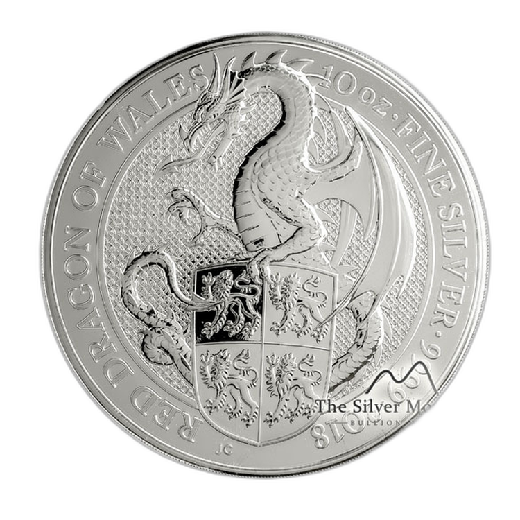 10 oz Queens Beasts d'Argent 2018 angle 1
