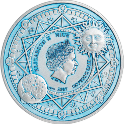 Thumbnail 2 Troy ounce silver coin Sun and Moon back