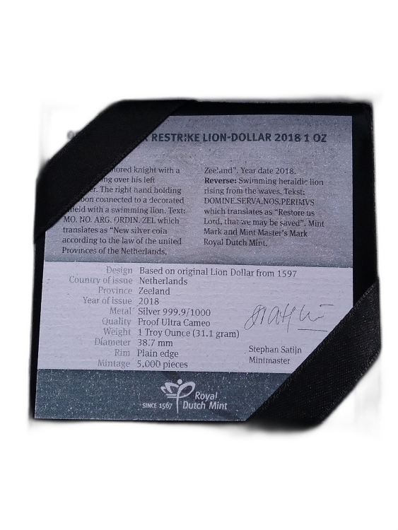 1 oz Koninklijke Nederlandse Munt Silbermünze 2018 angle 2