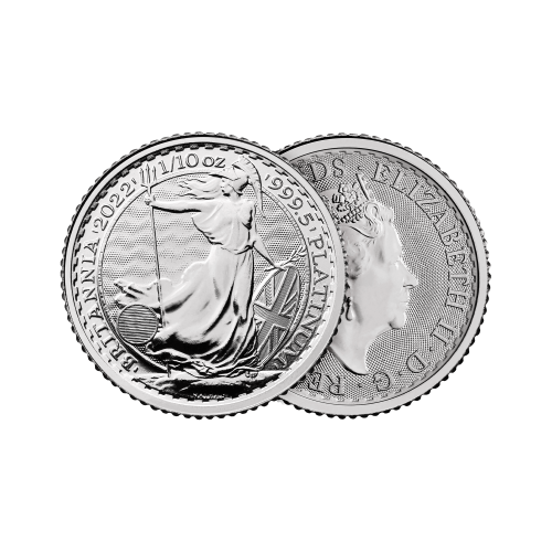 Thumbnail 1/10 oz Royal Mint Platina Munt 2021 angle 1