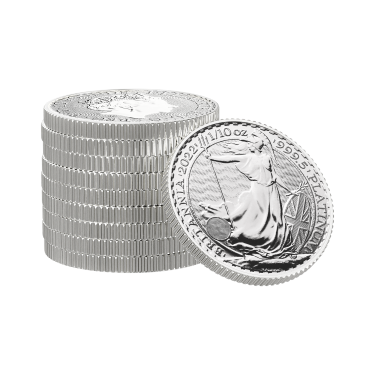 1/10 oz Royal Mint Platina Munt 2021 angle 2