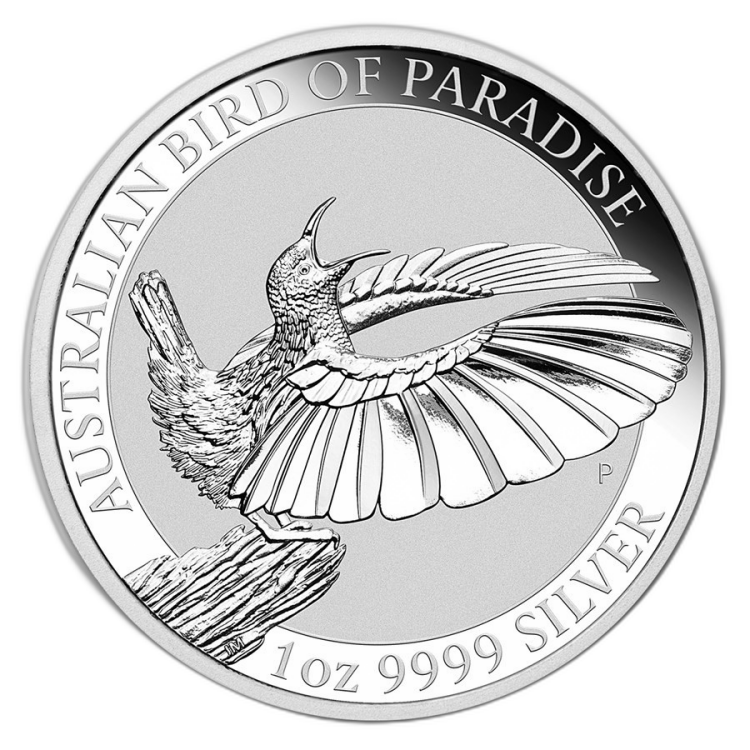 1 Troy ounce silver coin Bird of Paradise - Victoria’s Riflebird back