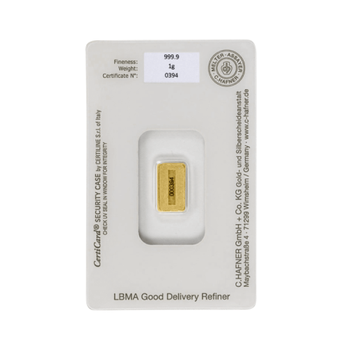 Thumbnail 1g C. Hafner Gold Bar back