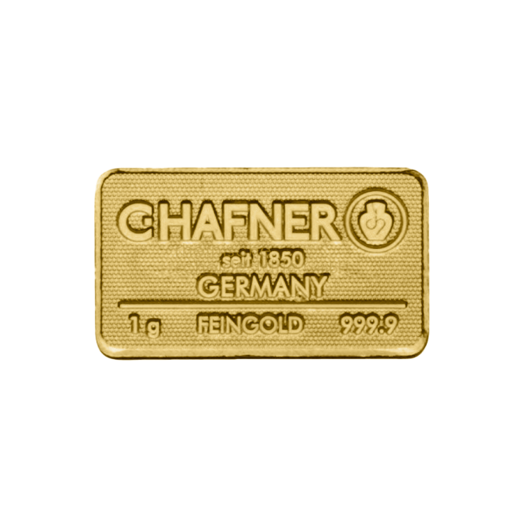 1g C. Hafner Gold Bar angle 1