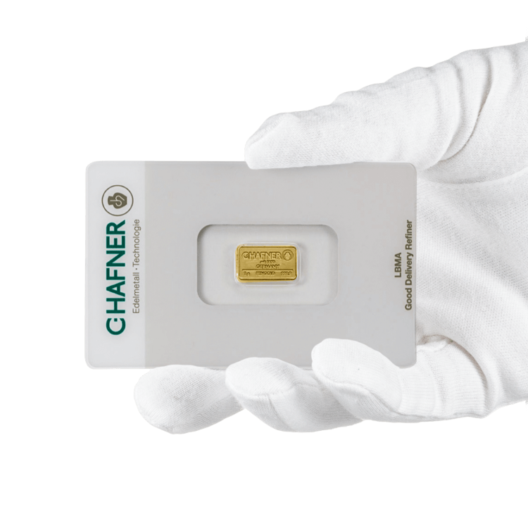 1g C. Hafner Gold Bar angle 2