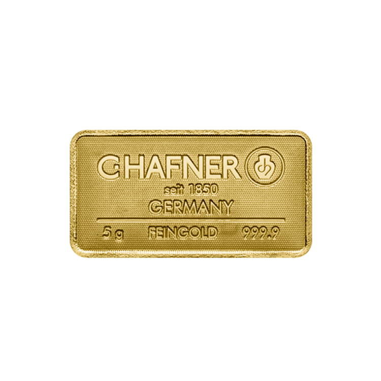 Gold bar 5 gram C. Hafner