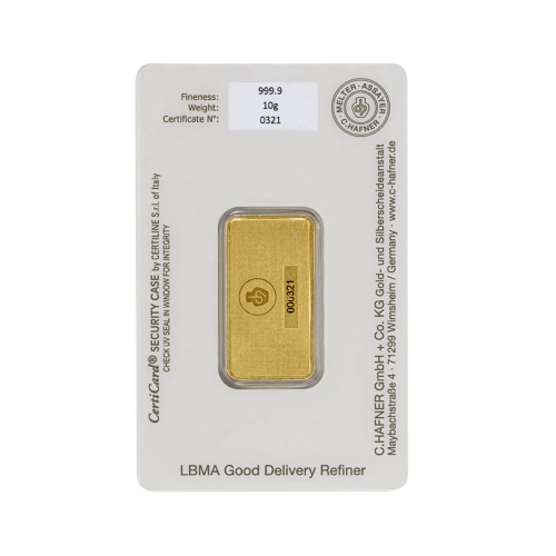 Thumbnail Reverse C. Hafner gold bar 10 grams
