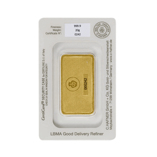 Thumbnail Reverse gold bar 20 gram C.Hafner
