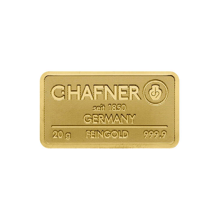 Gold bar 20 gram C.Hafner