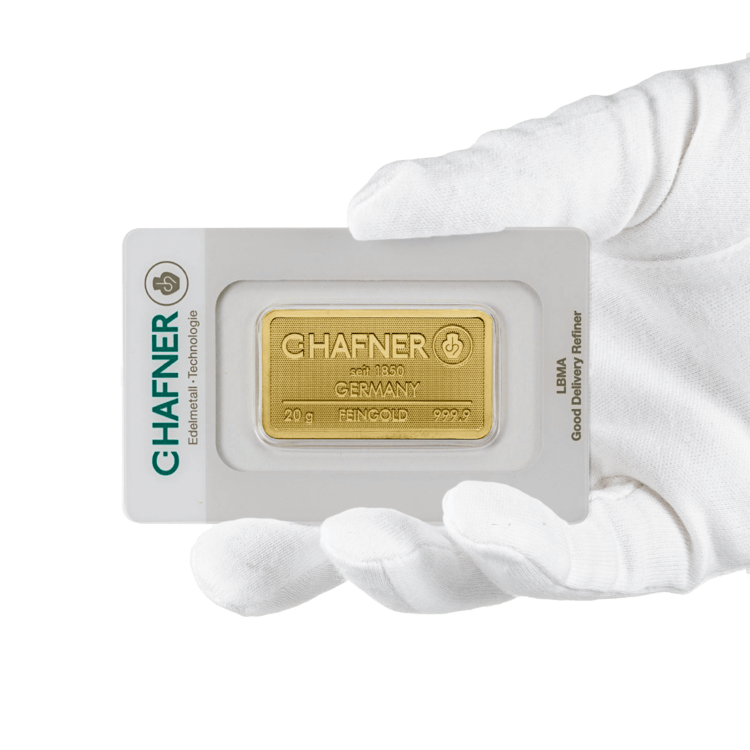 About the 20 gram C. Hafner gold bar