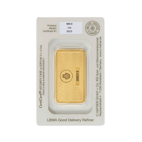 Thumbnail C. Hafner 1 oz Gold Bar certificate