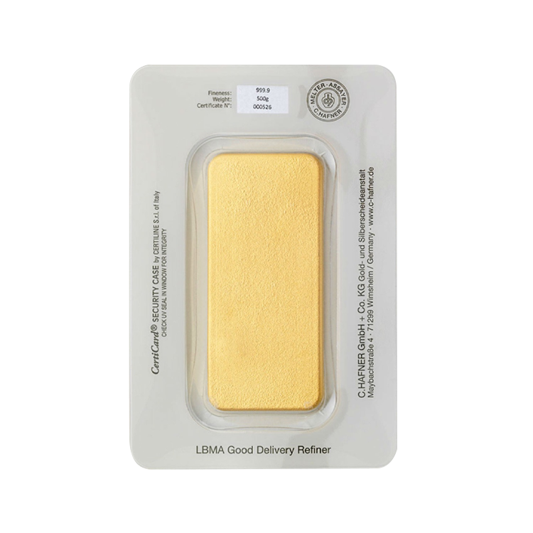 C. Hafner gold bar 500 grams bar number