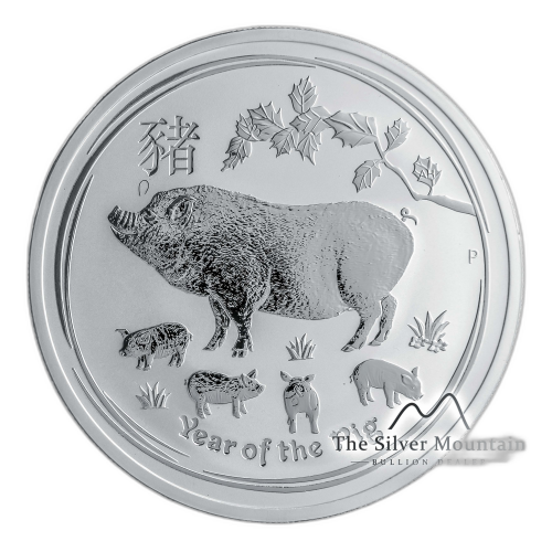 Thumbnail 2 oz Lunar Silbermünze 2019 angle 1