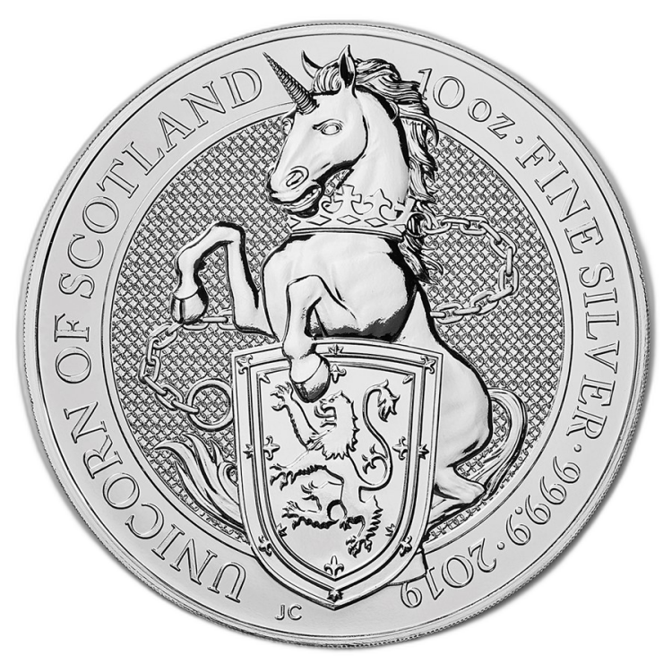 10 oz Queens Beasts Plata 2019 back