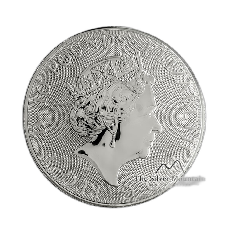 10 oz Queens Beasts Plata 2019 angle 1