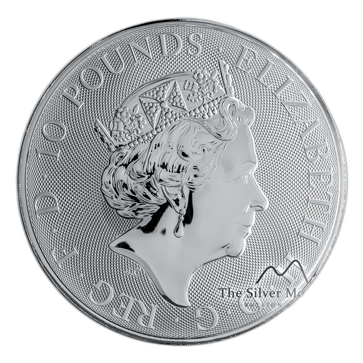 10 oz Queens Beasts Plata 2019 angle 5