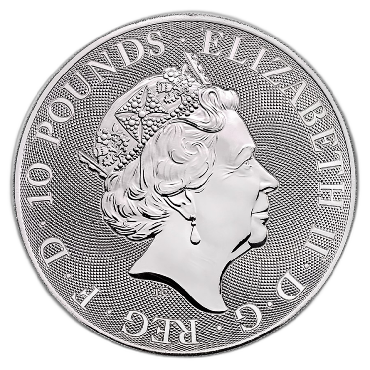 10 oz Royal Mint Plata 2018 back