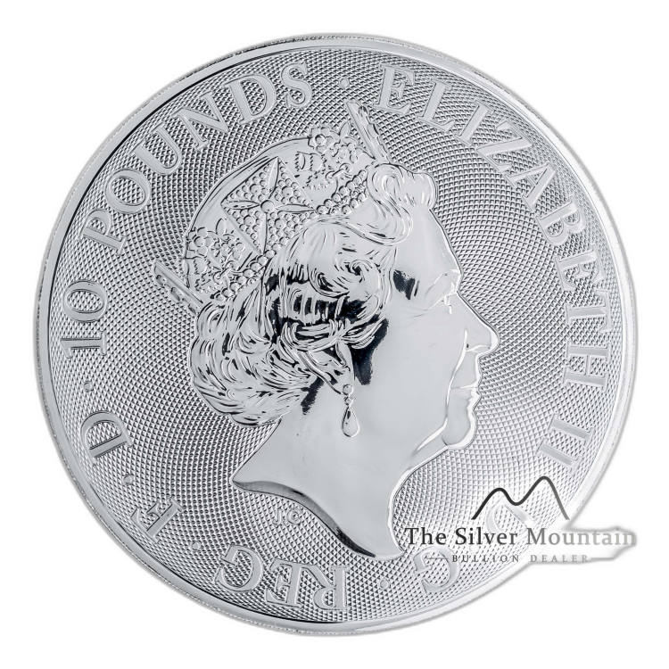 10 oz Royal Mint Plata 2018 angle 2