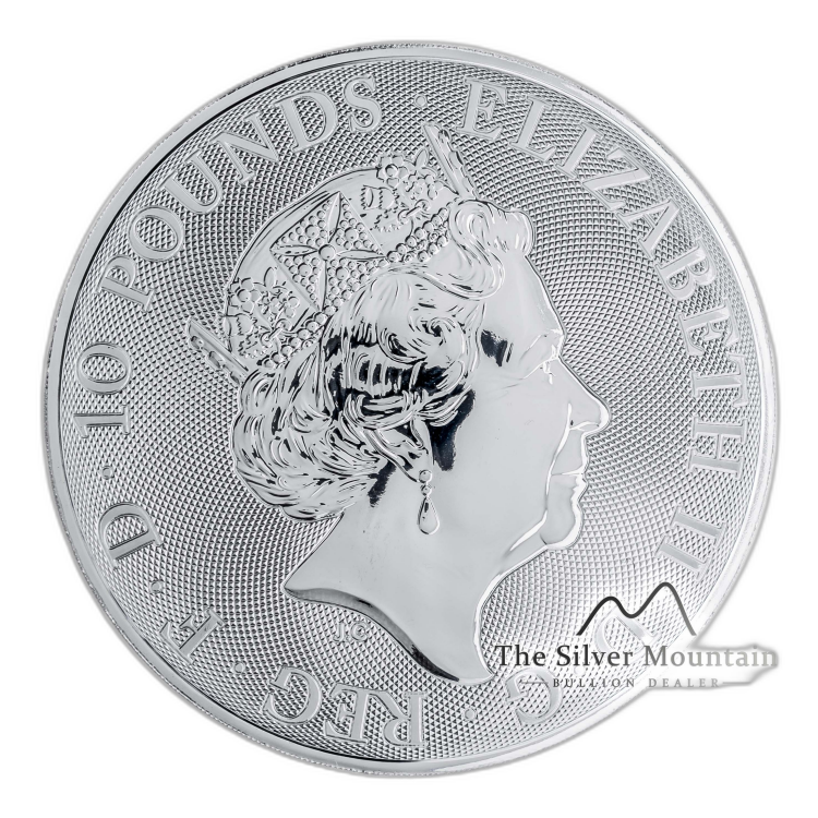 10 oz Royal Mint Plata 2018 angle 3