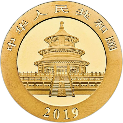 Thumbnail 1g Panda Gold Coin 2019 back