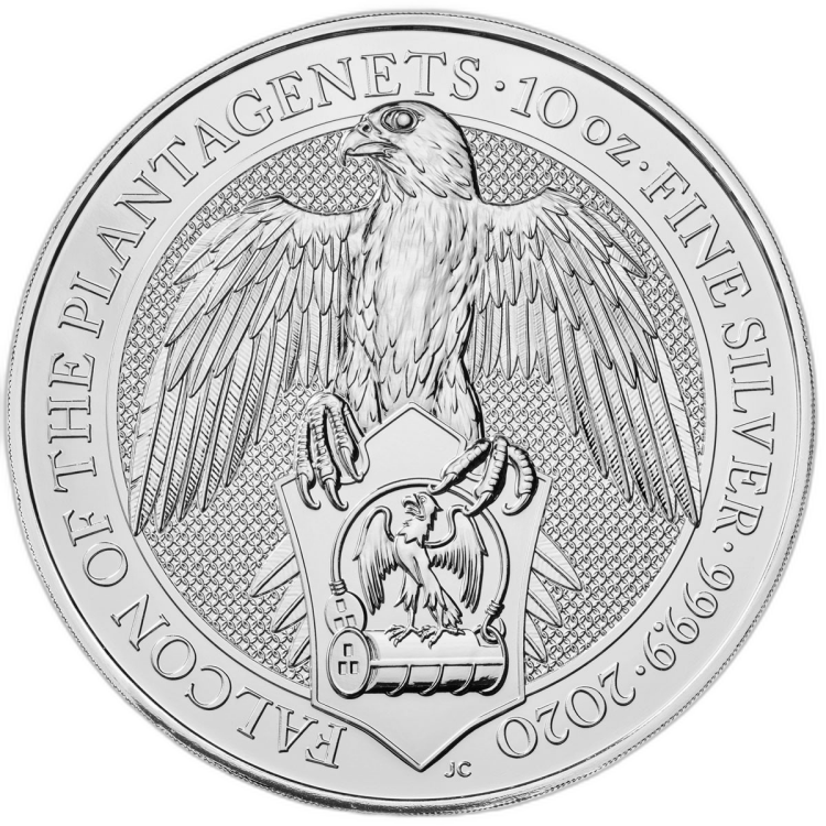 10 oz Queens Beasts Zilveren Munt 2019 achterkant