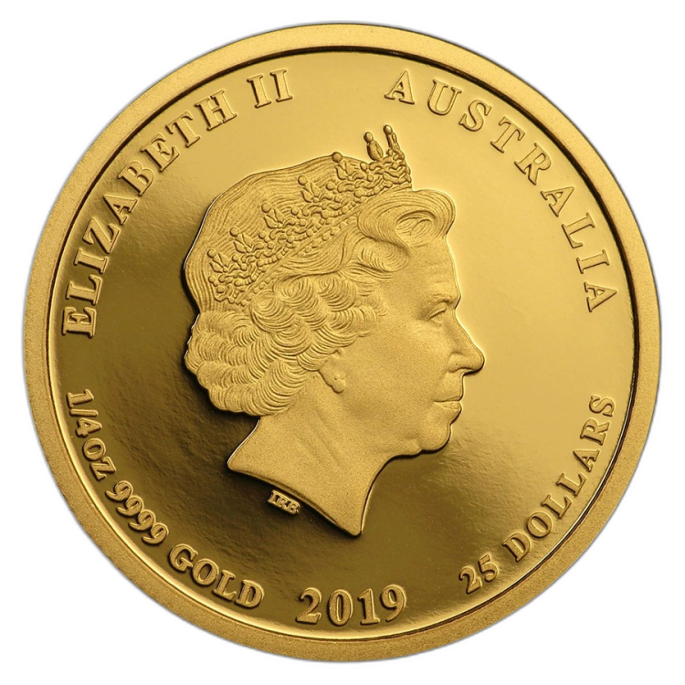 1/4 oz Lunar Proof Or 2019 back