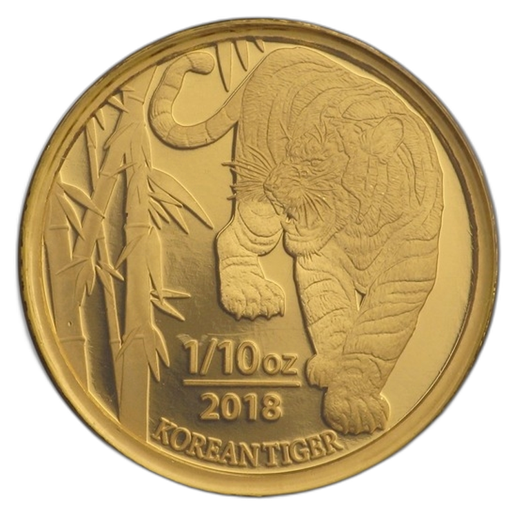 1/10 oz KOMSCO Gouden Munt 2018 perspectief 1