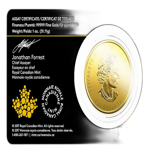 Thumbnail 1 oz Royal Canadian Mint Goldmünze 2019 angle 1