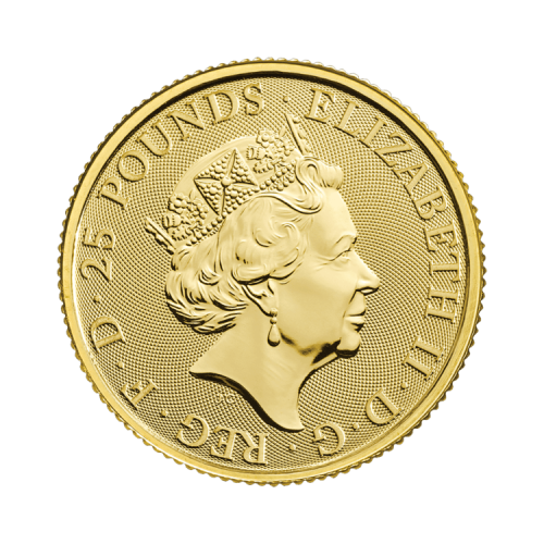 Thumbnail 1/4 oz Queens Beasts Gouden Munt 2019 achterkant