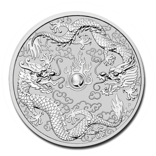 Thumbnail 1 Troy ounce silver coin Double Dragon 2019 back