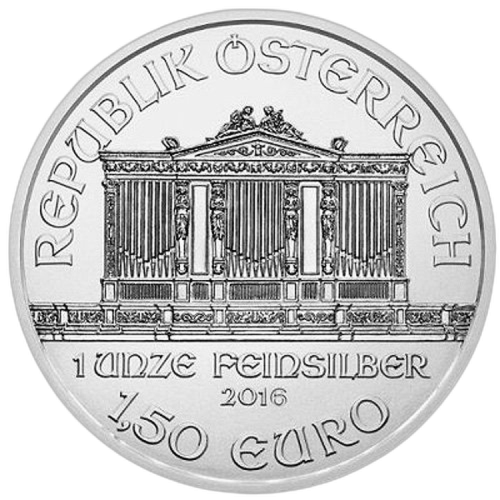 Thumbnail 1 oz Philharmoniker 2016 Color Edition Zilveren Munt 2016 achterkant