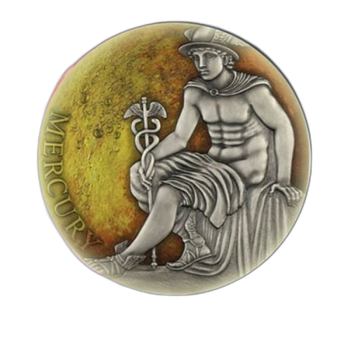 Thumbnail 3 Troy ounce zilveren munt Planets and Gods - Mercury achterkant