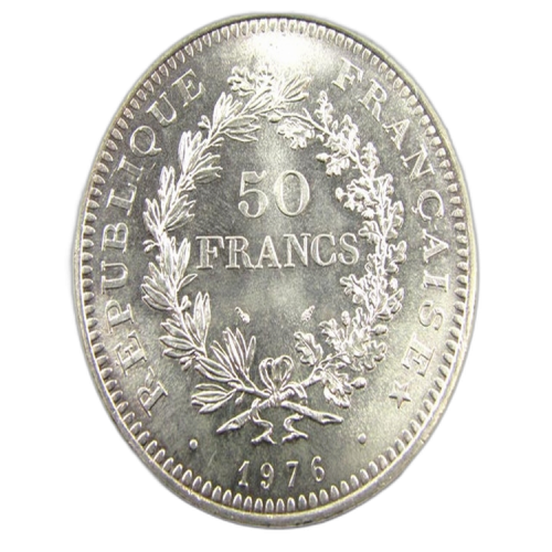 Thumbnail Zilveren munt 50 Franse Franc achterkant