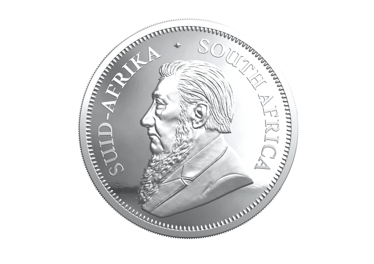 2 oz South African Mint Silver Coin angle 1