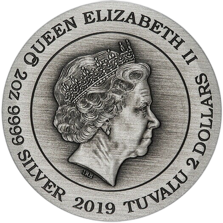 2 Troy ounce zilveren munt Double Dragon 2019 back