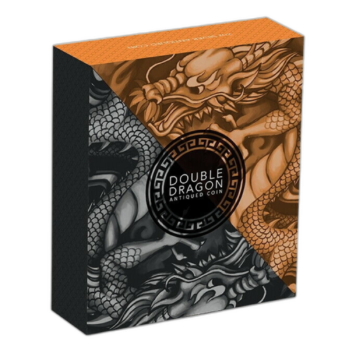 Thumbnail 2 Troy ounce zilveren munt Double Dragon 2019 angle 3