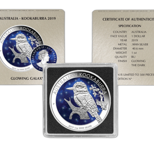 Thumbnail 1 oz Kookaburra Zilveren Munt 2019 perspectief 1