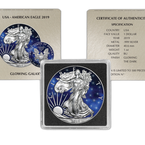 Thumbnail 1 oz American Eagle Silbermünze 2019 angle 1