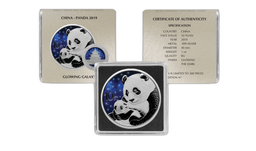 Thumbnail 30 Gram zilveren munt Glowing Galaxy Panda 2019 angle 1